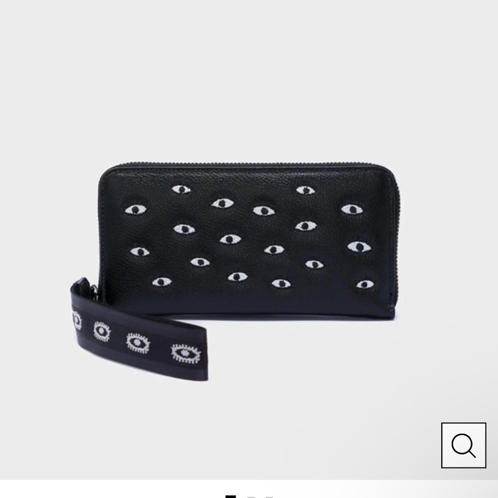 Chic Black MIN&MON Eye Pattern Wristlet